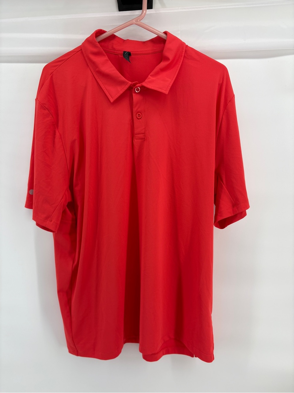 Zella Men’s XL Polo Shirt Coral Red Performance Stretch Golf Casual Athletic